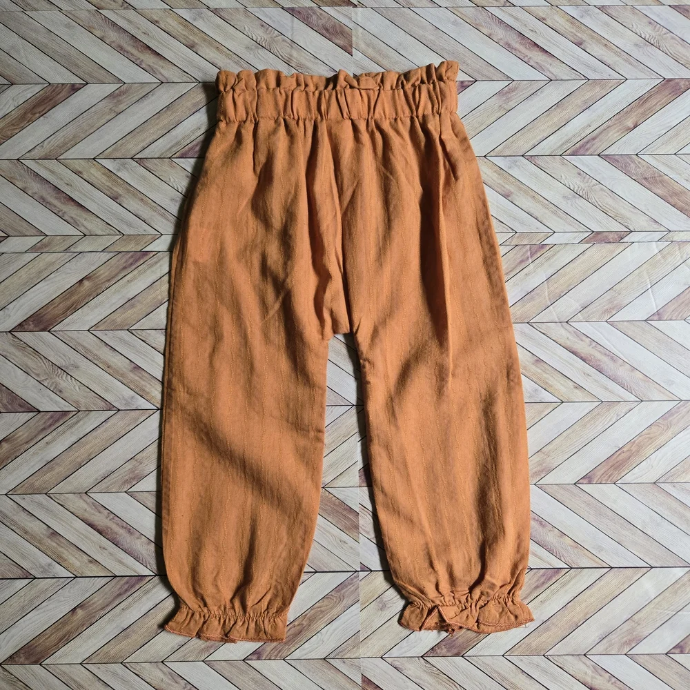 Baby Boy Girl High Waist Jogger Cotton Linen Pants Lightweight Bottoms 18-24M